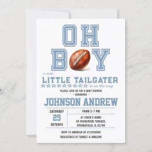 Oh Boy Sports minimalist Football Baby Shower Inbjudningar