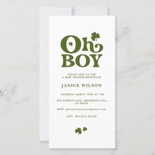 Oh Boy St. Patrick's Day Baby Shower Digital Evite Meddelande