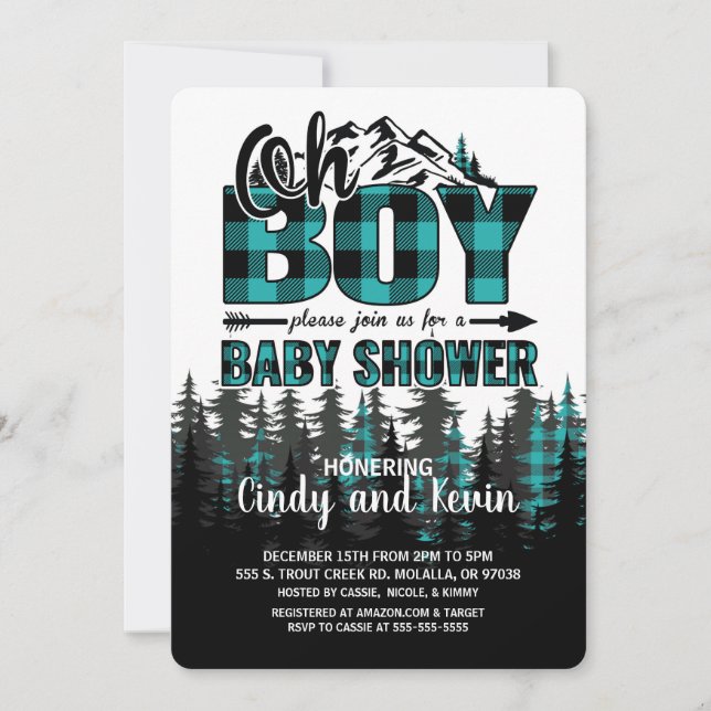Oh Boy Teal Play Baby Shower-inbjudan Inbjudningar (Framsida)