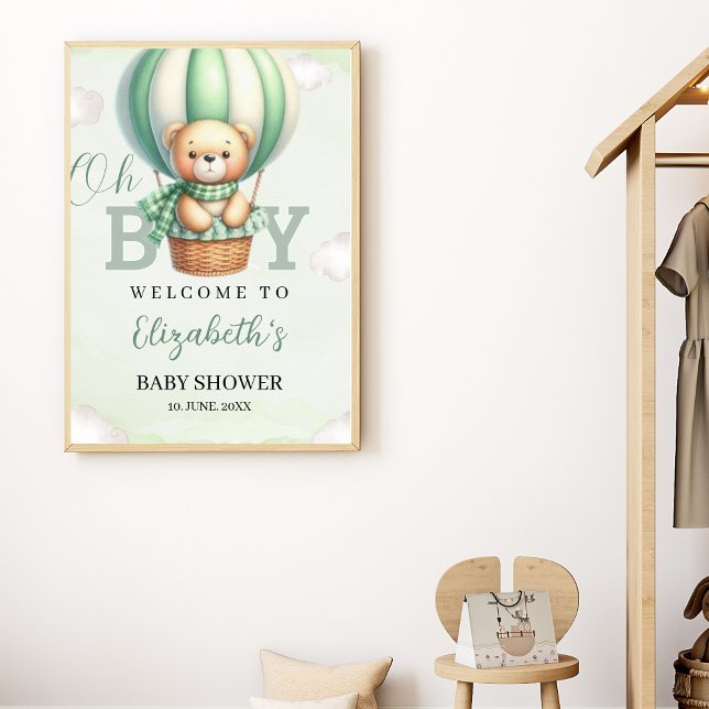 Oh Boy, Teddy Bear Baby Shower boy Poster (Skapare uppladdad)
