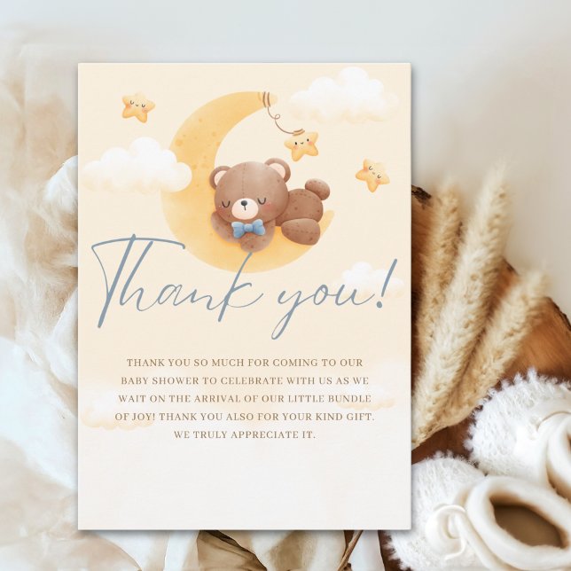 Oh Boy, Teddy Bear Baby shower boy Tack Kort (Skapare uppladdad)