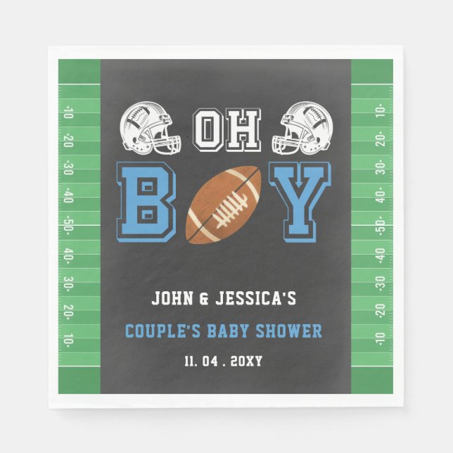 Oh Boy Toppen bowl Football Baby Shower Pappersservett (Framsidan)