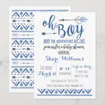 Oh Boy Tribal Baby Shower-inbjudan - ANPASSNINGSBA
