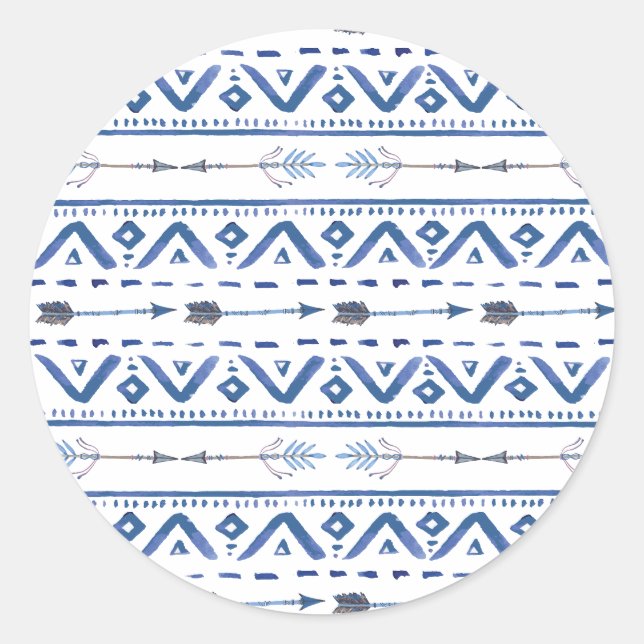 Oh Boy Tribal Sticker Runt Klistermärke (Framsida)