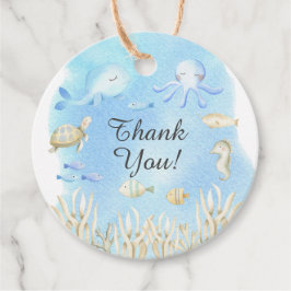 Oh Boy under Sea Baby Shower Favor Gift Märkre Gåvor Etiketter