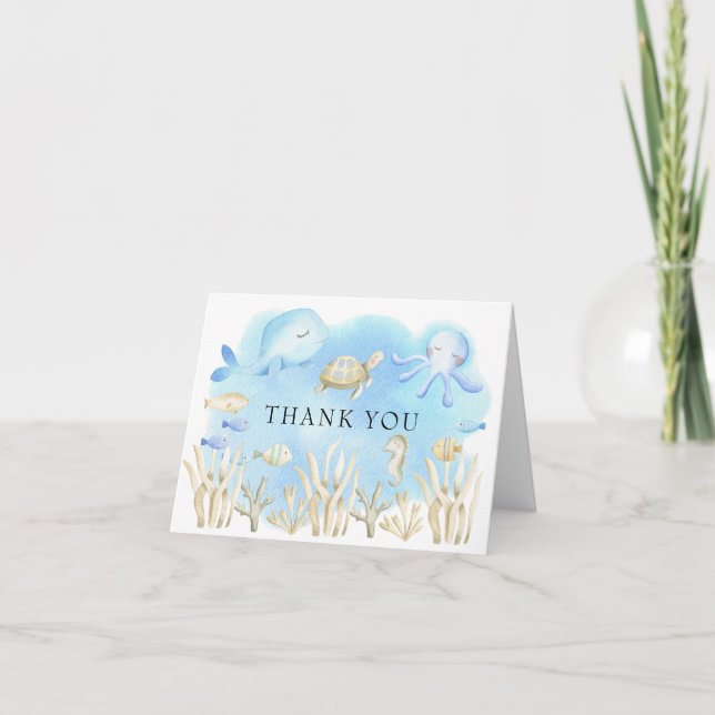 Oh Boy under Sea Girls Baby Shower Tack (Framsida)