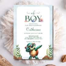 Oh Boy under Sea Turtle Baby Shower