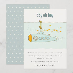 Oh Boy Underwater Subsea Baby-meddelande Tack Kort