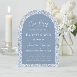 Oh Boy Valv Blommönster Baby Shower Inbjudningar
