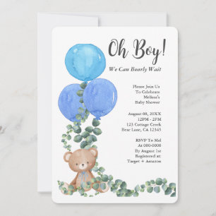 Oh Boy vi kan bota Baby Shower Inbjudningar