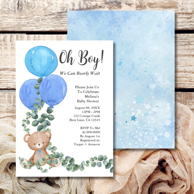 Oh Boy vi kan bota Baby Shower Inbjudningar (Skapare uppladdad)