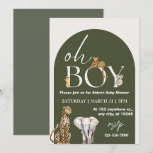 Oh Boy Vild One Animals Boy Baby Shower