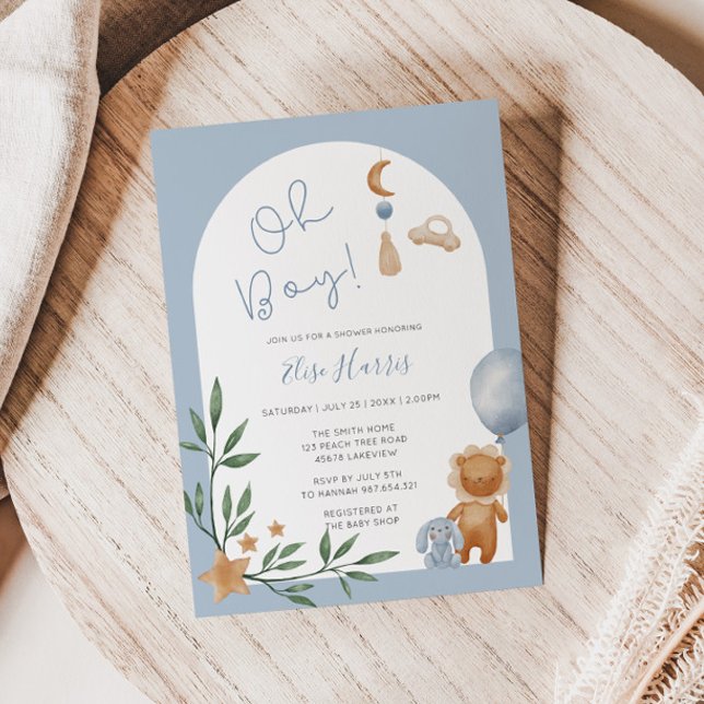 Oh Boy Vintage Leksaker Baby Shower Inbjudningar (Skapare uppladdad)
