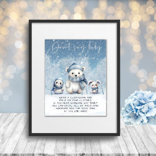 Oh Boy Winter Baby Shower Säg inte Baby Game Poster