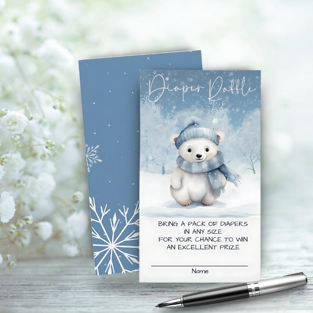 Oh Boy Winter | Skogsbabyskor Diaper Raffle Tilläggskort (Skapare uppladdad)