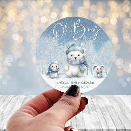 Oh Boy Winter | Skogsbabyskor Runt Klistermärke