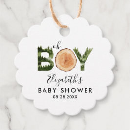 Oh Boy Woodland Baby Shower Tack Gåvor Etiketter