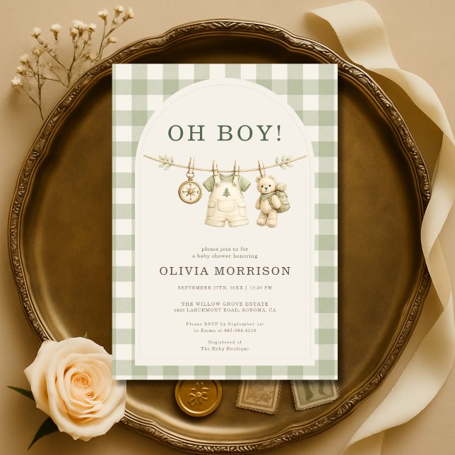 Oh Boy Woodlands Baby Shower Inbjudningar (Skapare uppladdad)