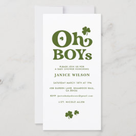 Oh Boys St. Patrick's Day Baby Shower-inbjudan Meddelande