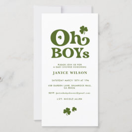 Oh Boys St. Patrick's Day Baby Shower-inbjudan Meddelande