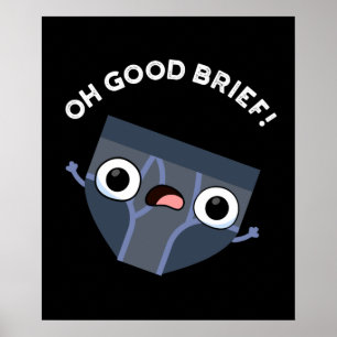 Oh Bra Brief Funny Underwear Pun Mörk BG Poster