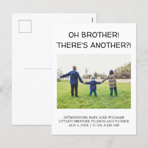 OH BROTHER! DET FINNS EN ANNAN? Baby Photo Birth Helg Vykort