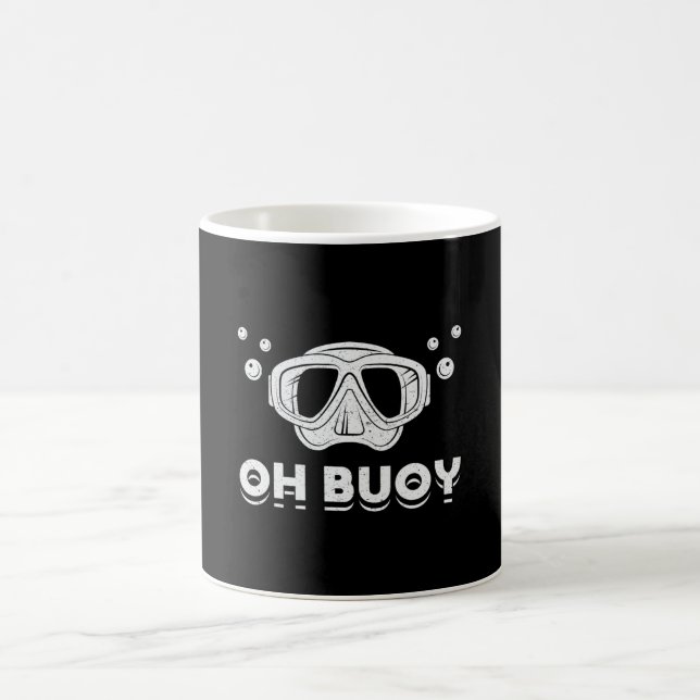 Oh Buoy Dyka Diver Ocean Deep Sea Funny Kaffemugg (Center)