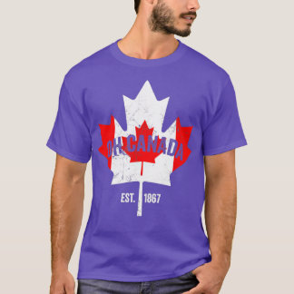 Oh Canada Canadian Flag Maple Leaf Est T Shirt
