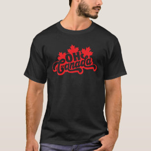 OH Canada Day Funny Maple Löv Oh Canadian Flagga C T Shirt