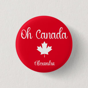 Oh Canada Elegant Maple Löv Knapp