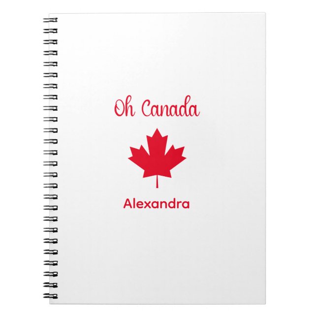 Oh Canada | Elegant Red Maple Löv Anteckningsbok (Framsidan)