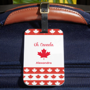 Oh Canada   Elegant Red Maple Löv Bagagebricka