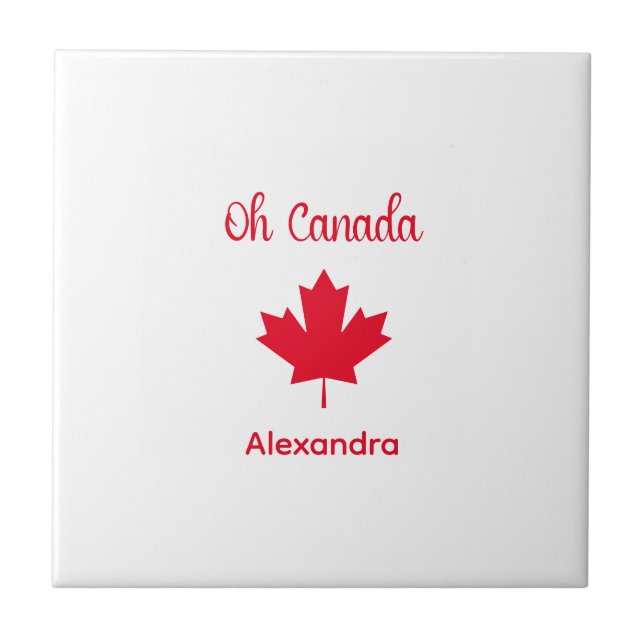 Oh Canada | Elegant Red Maple Löv Kakelplatta (Framsidan)
