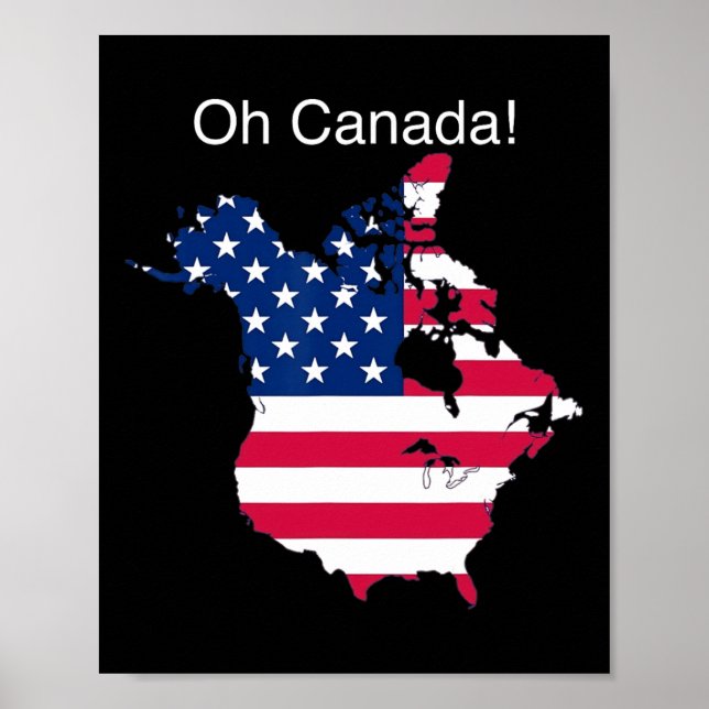 Oh Canada Lusny Trump Karta i USA 2 Poster (Framsidan)