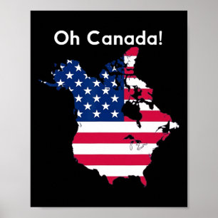 Oh Canada Shirt Karta of Usa Funny Trump 2025 1 Poster
