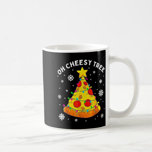 Oh Cheesy Tree Xmas Food Present Christmas Zza Tre Kaffemugg (Höger)