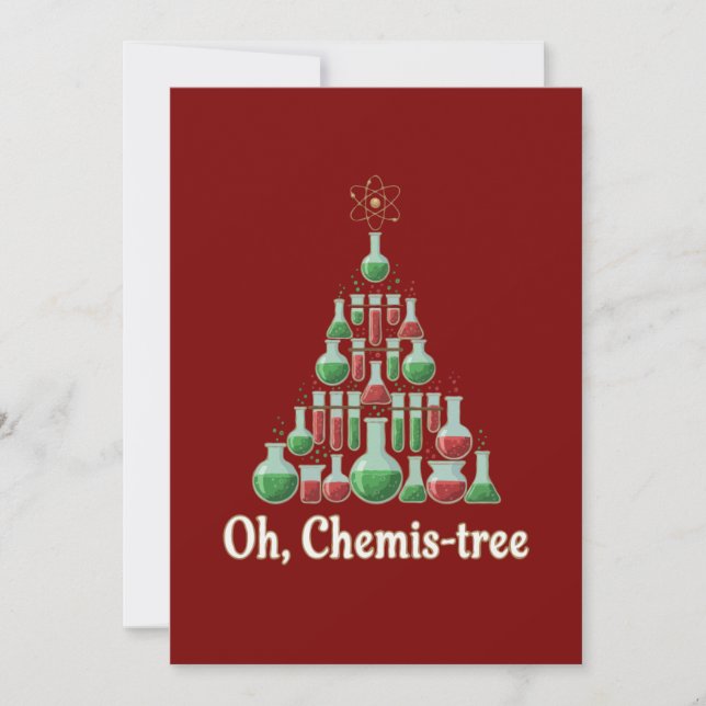 Oh Chemis-tree Funny Science Chemistry Christmas  Tack Kort (Framsida)