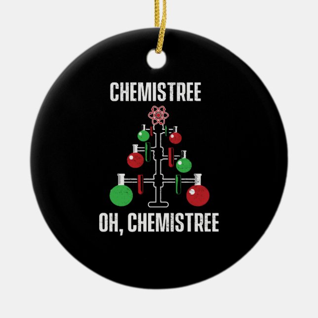Oh Chemist Träd Chemistree Pun Science Julgransprydnad Keramik (Framsidan)