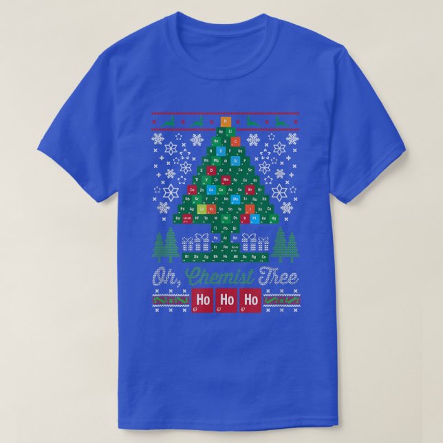 Oh Chemist Träd God jul Chemistree Scienti T Shirt (Design framsida)