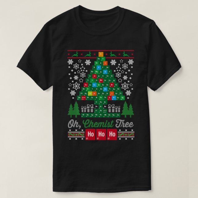Oh Chemist Träd God jul Chemistree T Shirt (Design framsida)