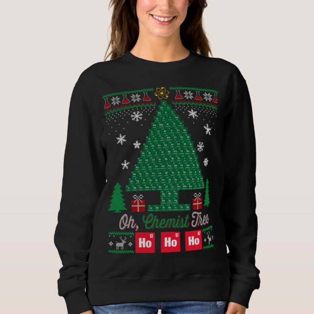 Oh Chemist Träd God jul Chemistree T Shirt (Framsida)