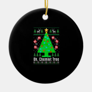 Oh Chemist Träd Merry Chemistree Chemistry Ugly Ch Julgransprydnad Keramik