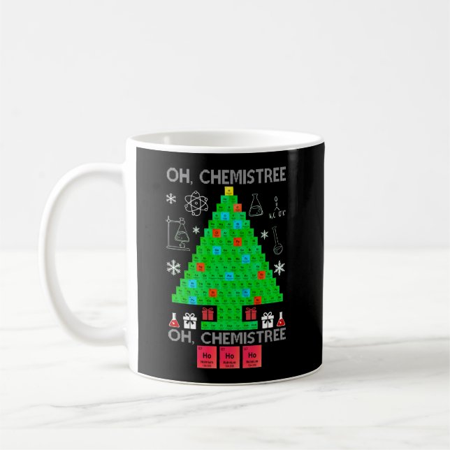 Oh Chemistree Chemist Träd Funny Science jul Kaffemugg (Vänster)