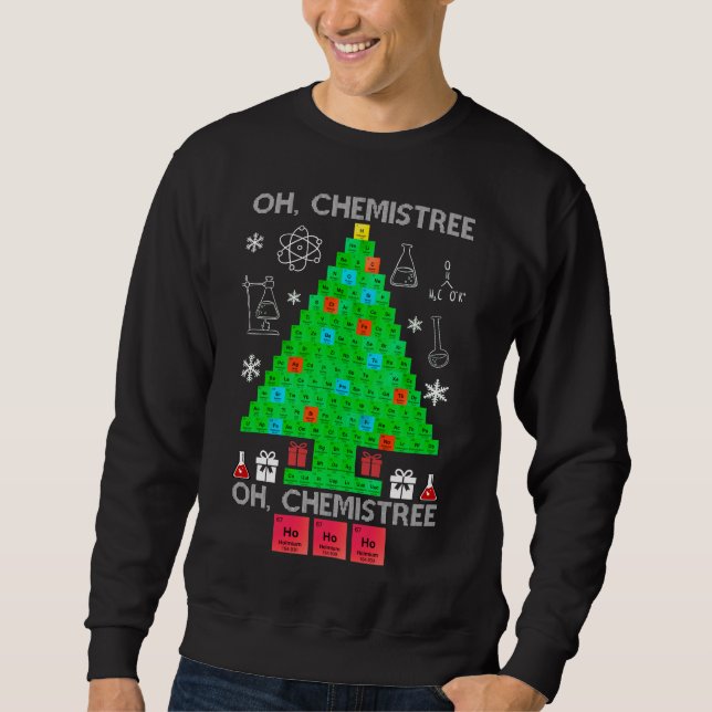 Oh Chemistree Chemist Träd Funny Science jul Lång Ärmad Tröja (Framsida)