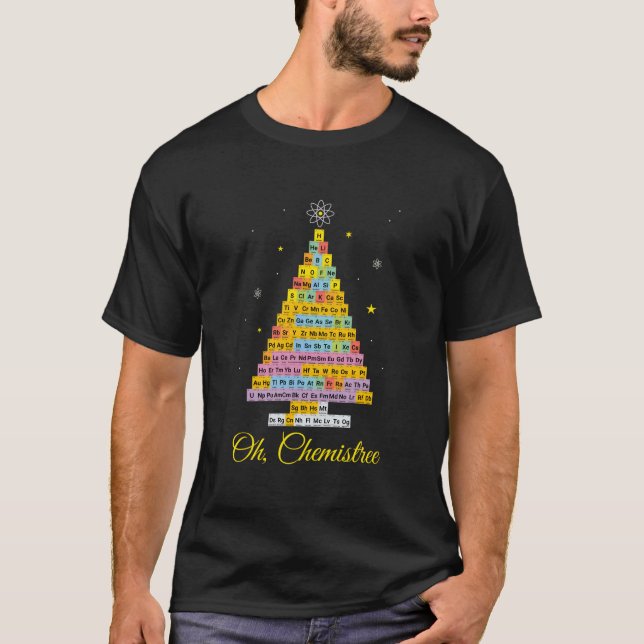 Oh Chemistree Chemistry Periodic Table Elets Tree T Shirt (Framsida)