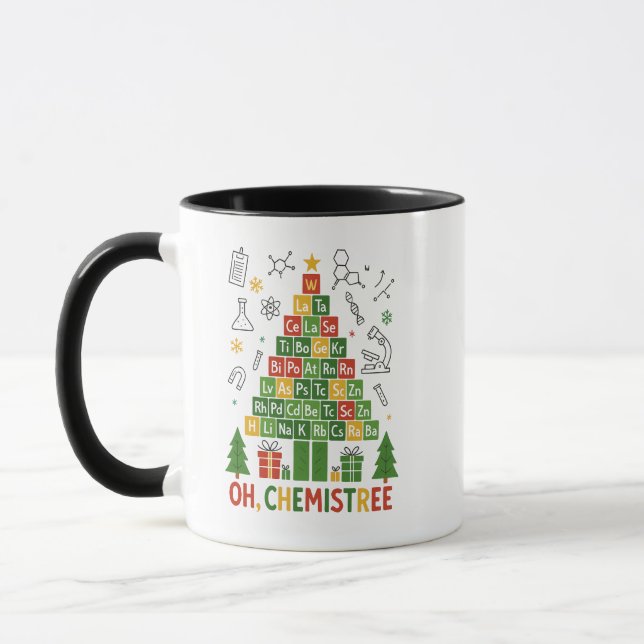 Oh Chemistree Christmas – Funny Chemistry Holiday Mugg (Vänster)