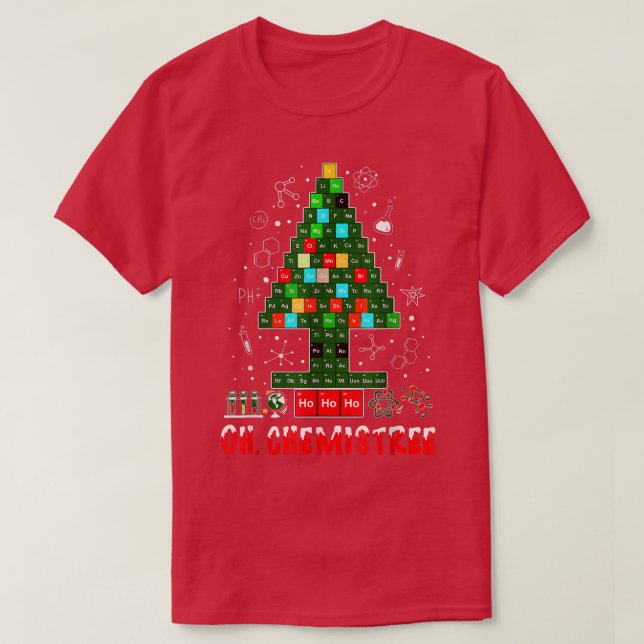 Oh Chemistree Funny Science jul Chemist Träd T Shirt (Design framsida)