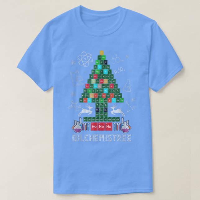 Oh Chemistree Funny Science Julgran Chemist T Shirt (Design framsida)