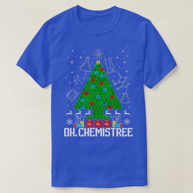 Oh Chemistree Funny Science Julgran Chemist T Shirt (Design framsida)