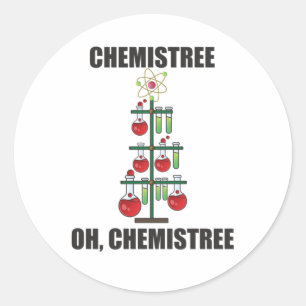 Oh Chemistree jul-kemi-forskarlärare Runt Klistermärke